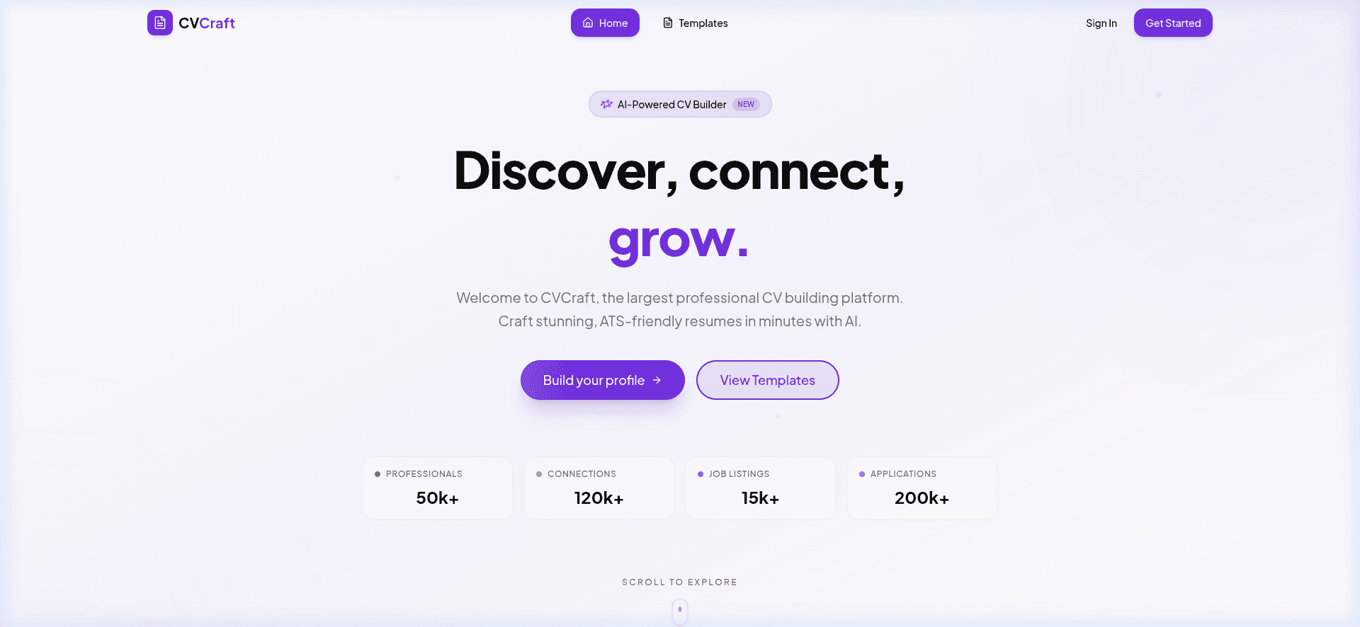 Screenshot of CV Craft — AI Application